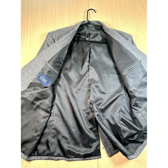 Botany 500 Blazer Jacket‎ Mens 48 Gray Lambswool Herringbone Single Breasted - Picture 4 of 7